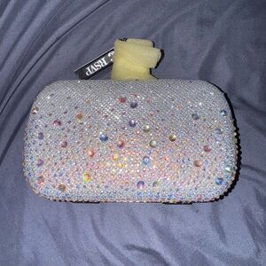 Charming Charlie/RSVP Elegant Silver Crystal Clutch // NWT